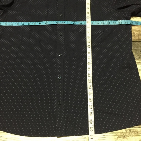 Nordstroms Slim Fit Button Up Shirt Men’s XXL Blue Micro Dot Short Sleeve - Picture 2 of 8